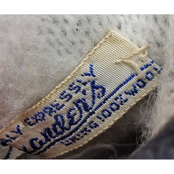 Vintage Gray Genuine Leather 100% Wool Lined Gloves by Alexanders Made In Italy - Picture 5 of 7